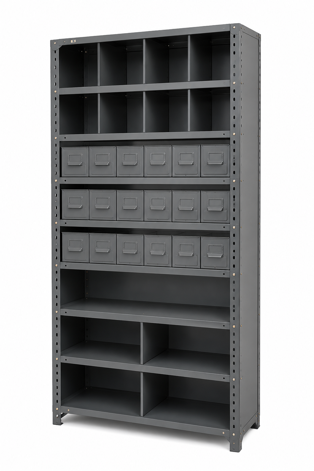shelving unit with drawers