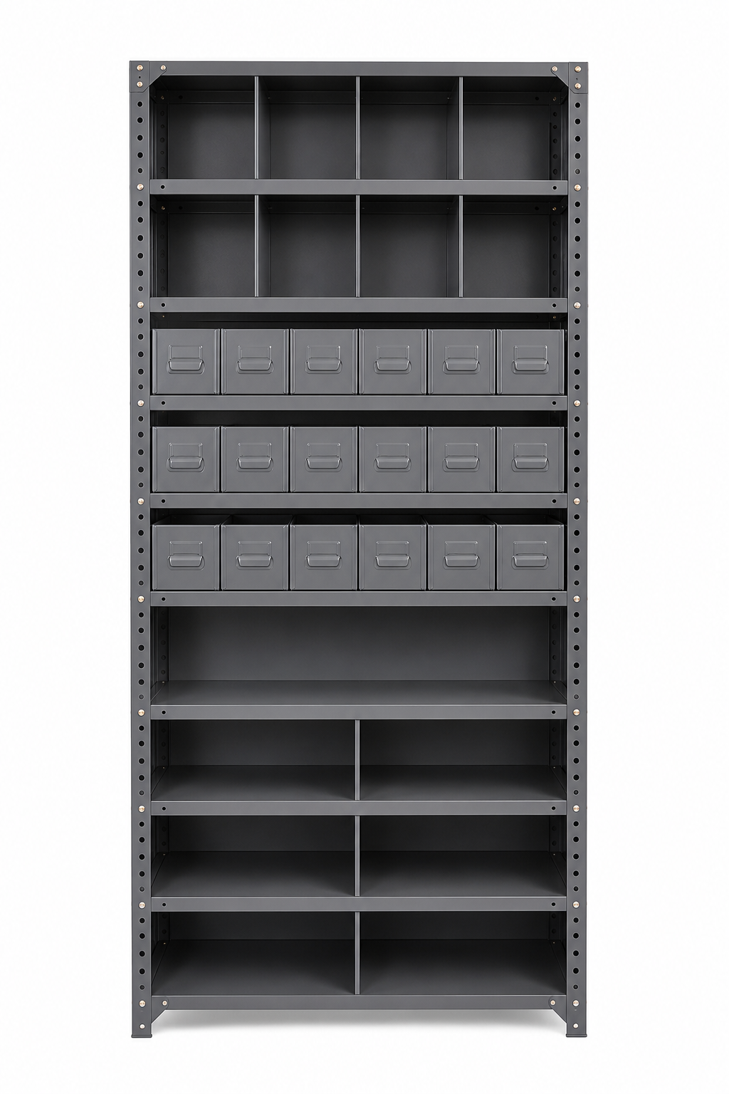 shelving unit with drawers