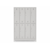 eight compartment gym locker grey, hanging rod-72x47x16