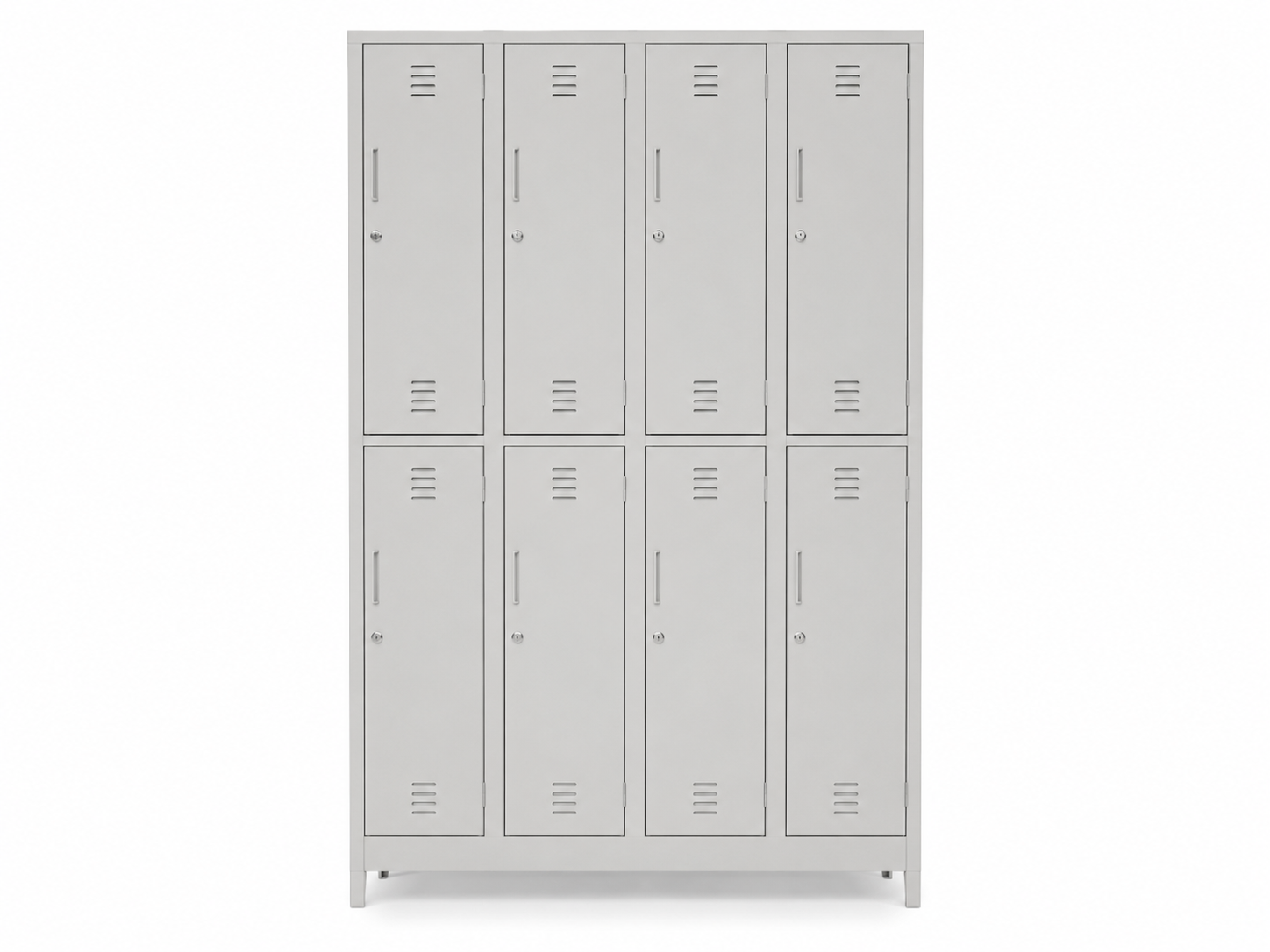 eight compartment gym locker grey, hanging rod-72x47x16