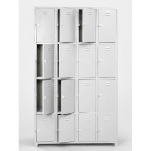 sixteen compartment  gym locker,grey-72x47x16