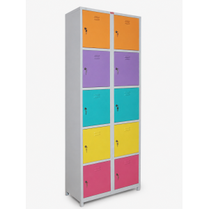 ten compartment locker with key locks