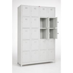 twenty compartment gym locker,grey-72x47x16