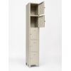 five compartment gym locker grey