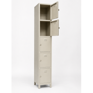 five compartment gym locker grey