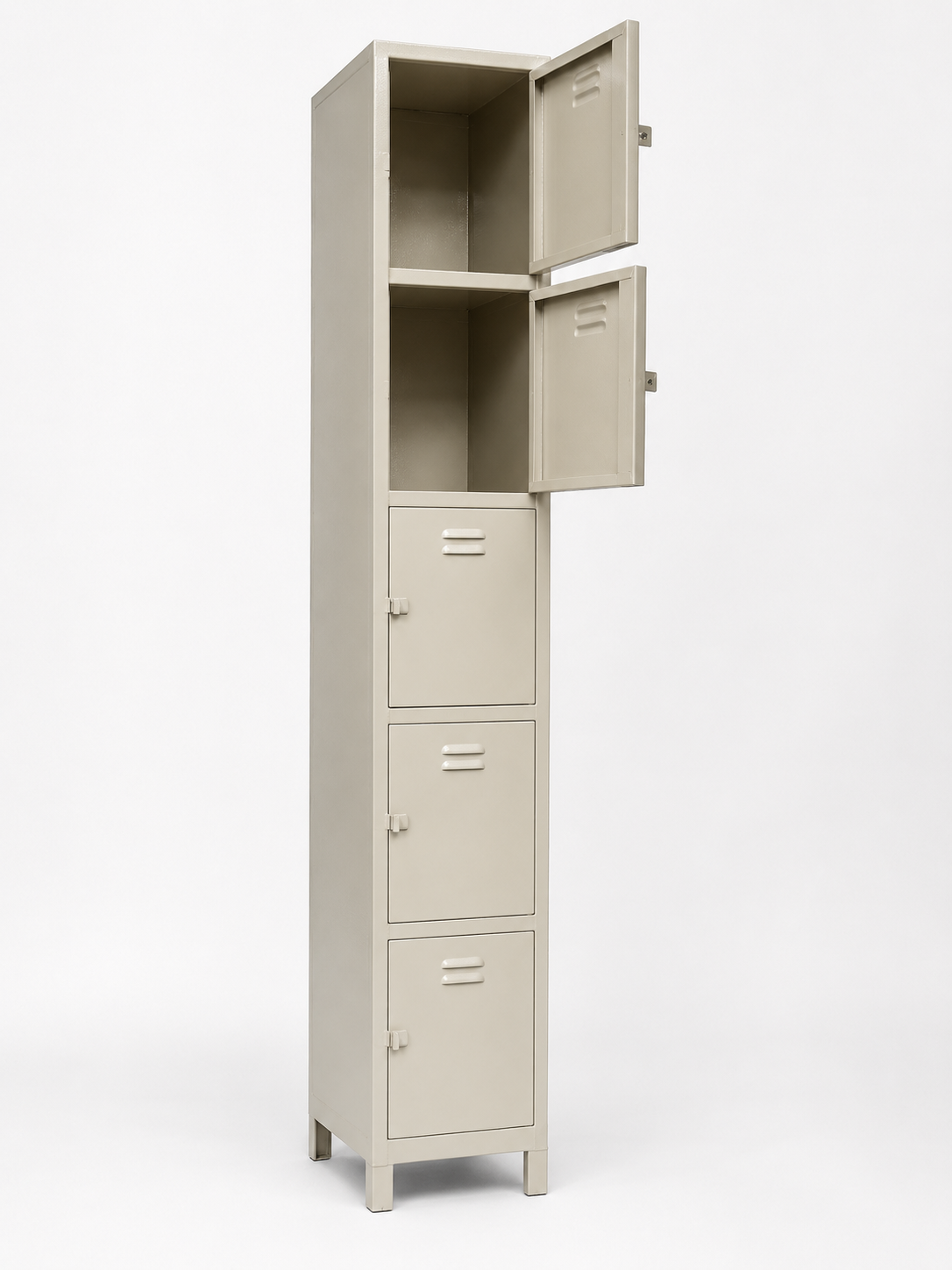 five compartment gym locker grey