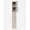 five compartment gym locker grey