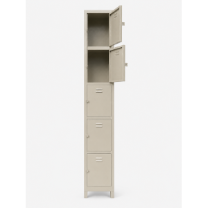 five compartment gym locker grey