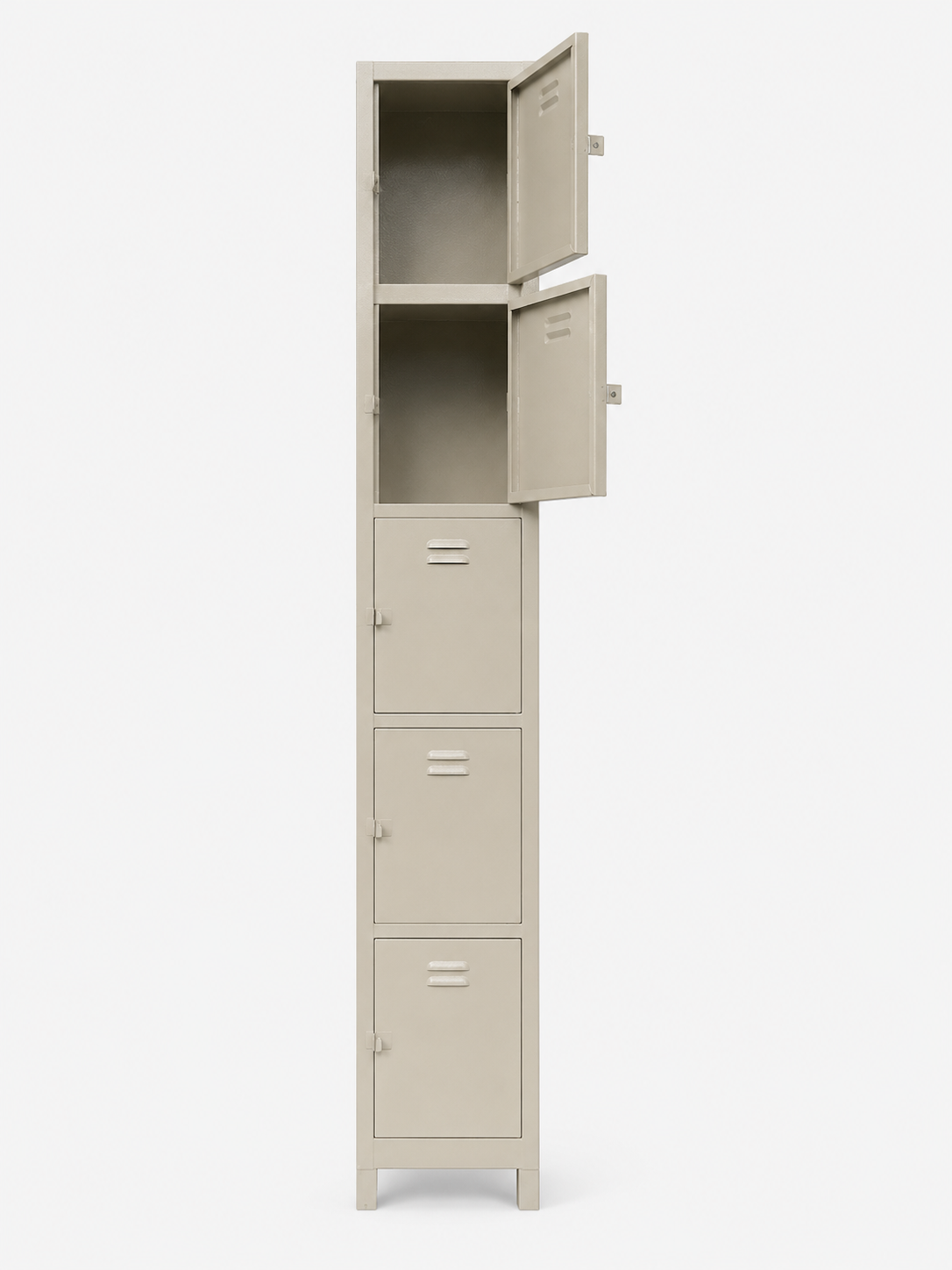 five compartment gym locker grey