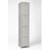 four compartment gym locker, grey