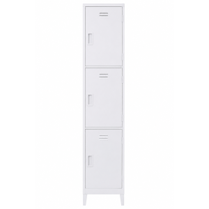 three compartment gym locker -grey