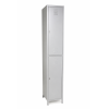 two compartment gym locker-grey with hanging rod