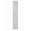 two compartment gym locker-grey with hanging rod