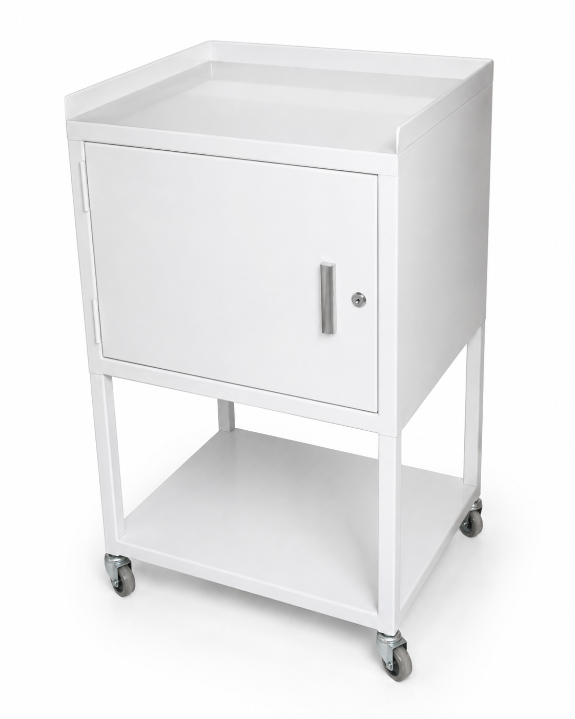lockable bed side locker on castors