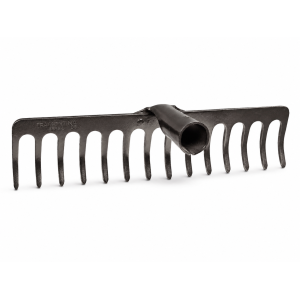 heavy rake, curved with 12, 14, or 16 teeth