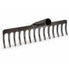 heavy rake, curved with 12, 14, or 16 teeth