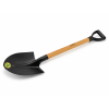 round point spade with wooden handle