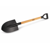 round point spade with wooden handle