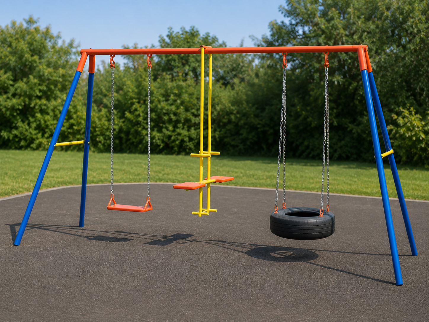 combination swing, seesaw and tyre swing