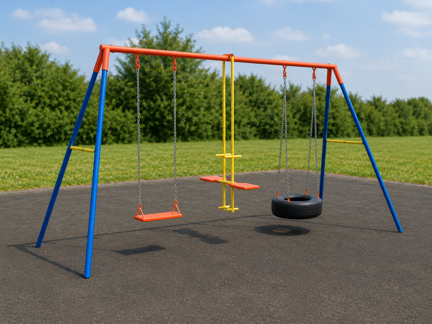 combination swing, seesaw and tyre swing