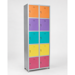 school lockers with multi colour doors