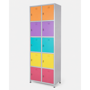 school lockers with multi colour doors