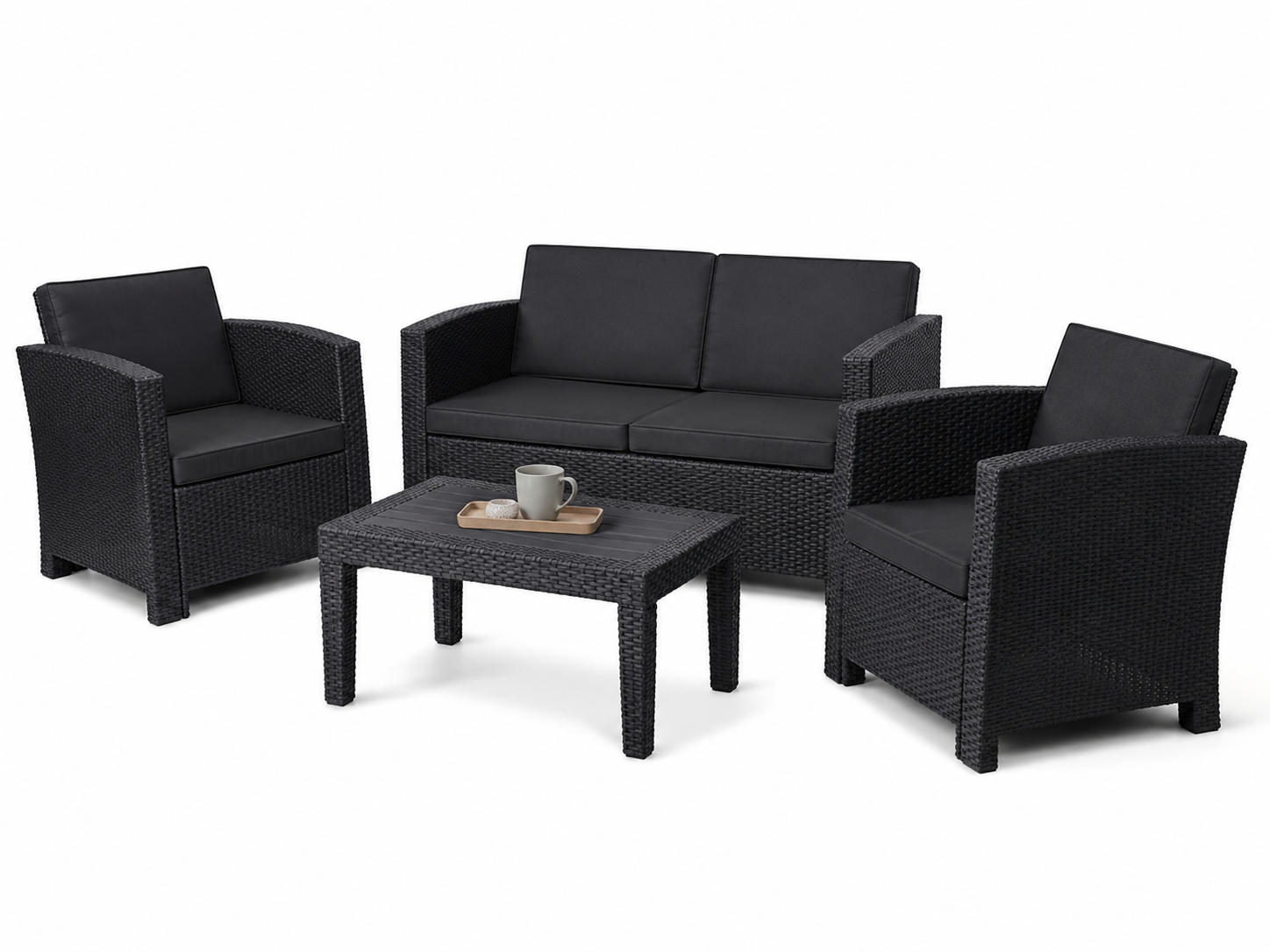 three piece sofa set + coffee table
