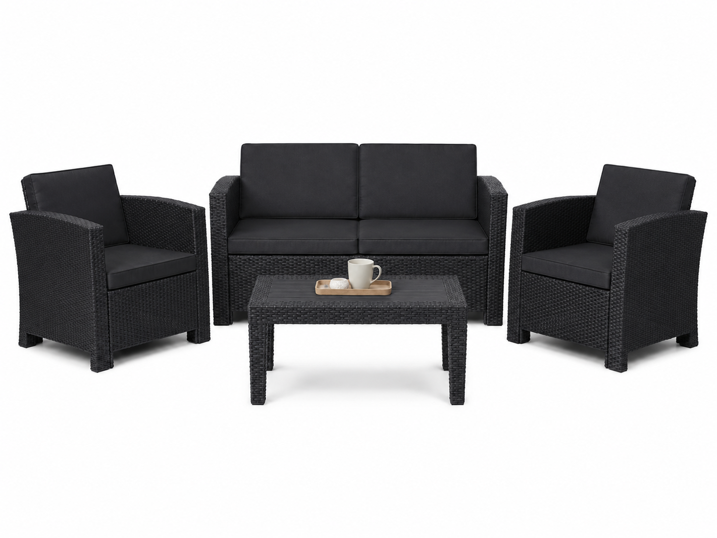 three piece sofa set + coffee table