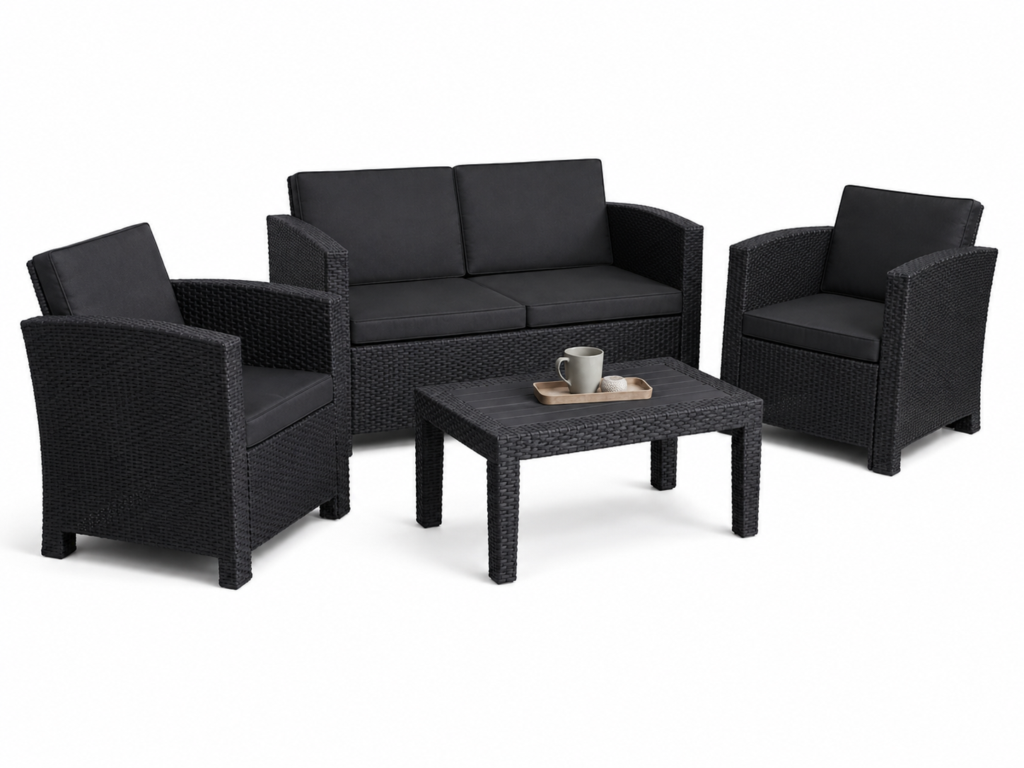 three piece sofa set + coffee table