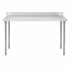 work table with backsplash