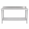 work table, backsplash & under shelf
