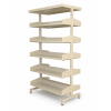 double entry with 6 shelves per side, 9” shelves-''84x36x9''