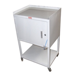 lockable bed side locker on castors