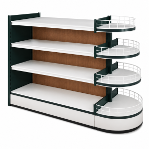 double sided supermarket shelving gondola