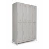 eight compartment gym locker grey, hanging rod,key lock-72x47x16