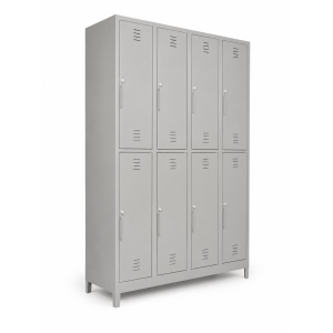 eight compartment gym locker grey, hanging rod,key lock-72x47x16