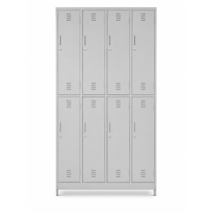 eight compartment gym locker grey, hanging rod,key lock-72x47x16