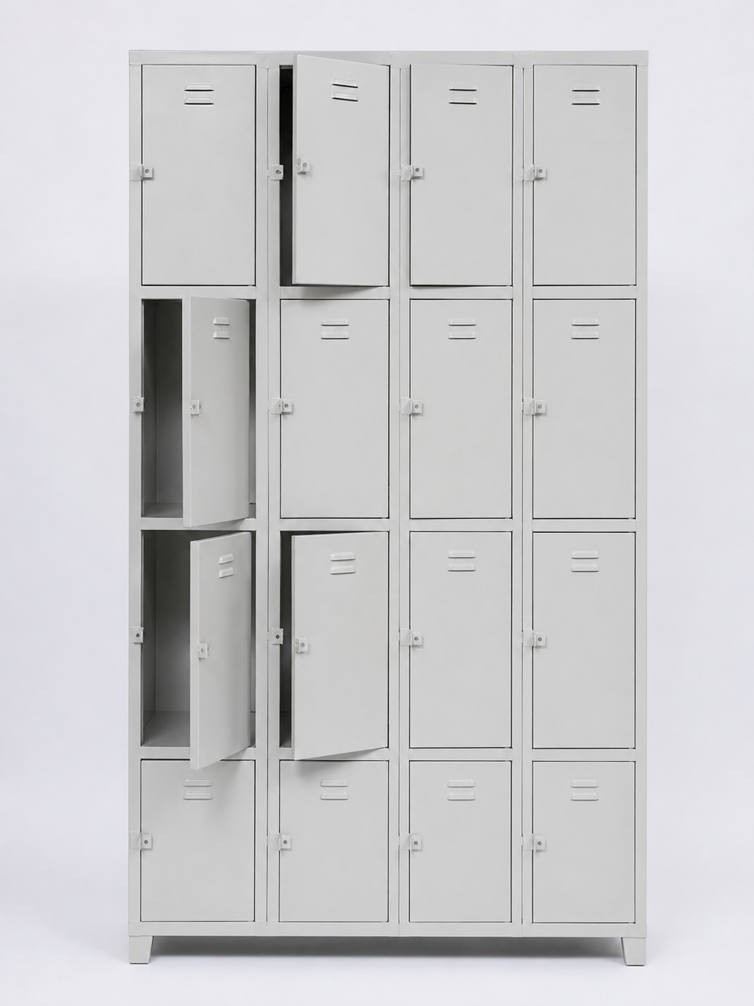 sixteen compartment gym locker with key lock,grey-72x47x16