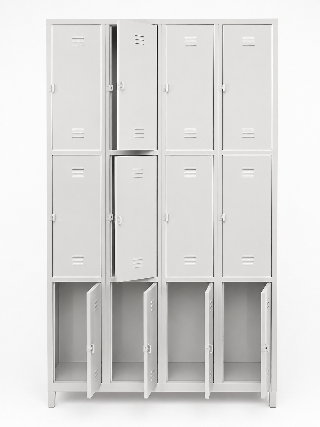 twelve compartment locker gym locker with key lock,grey -72x47x16