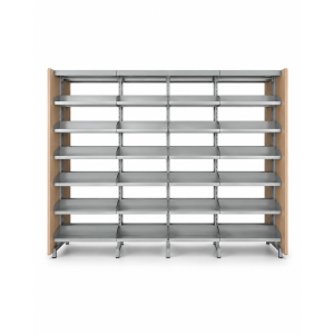 library shelving with mdf end panels