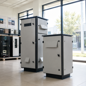 outdoor network and server cabinets